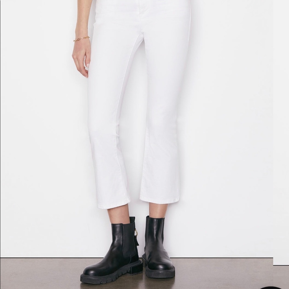 NWT frame le crop mini boot white 29